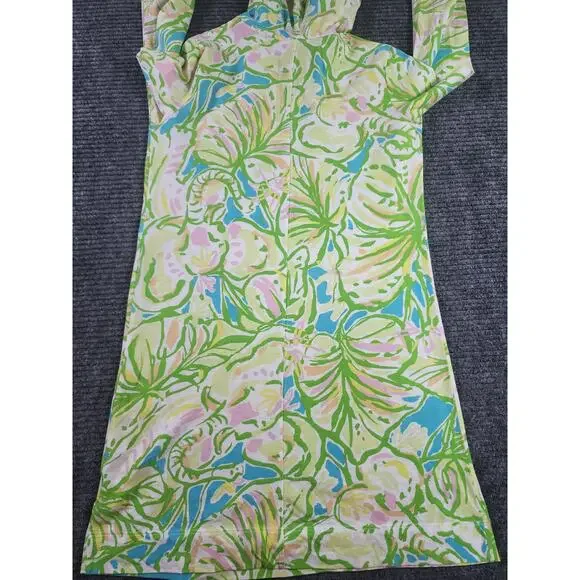 Lilly Pulitzer Girls L Swim Beach Hooded Cover Up Tropical Cotton - Picture 4 of 7